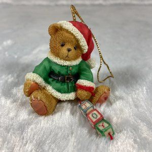 Cherished Teddies Ornament  #176168J Santa with Joy Blocks Holiday